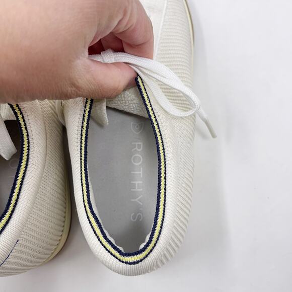 Rothys Womens 10 Vanilla White The Lace Up Sneaker Shoes Soft Flexible Recycled - Picture 11 of 13